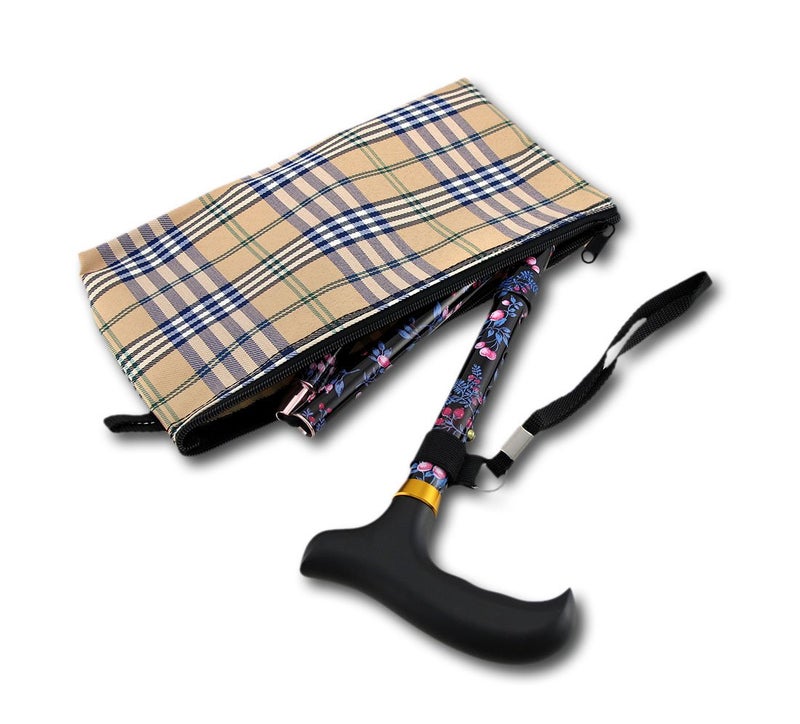 Harvy Purple BlackBerry Ladies Adjustable Mini Folding Cane â€“ Lightweight Aluminum Travel Cane with Contour Handle, Wrist Strap & 11x6â€ Travel Bag, Adjustable 32-36", Supports 250 lbs - Image 5
